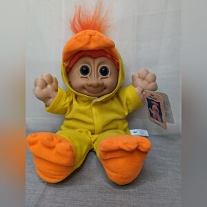 Vintage Russ Troll Doll Kidz 12" Chickee Plush Baby Child Duck Costume Yellow To